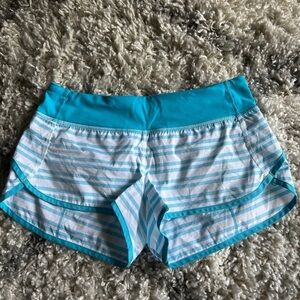 RARE Lululemon Run: Speed Short Twin Stripe Spry Blue / Spry Blue